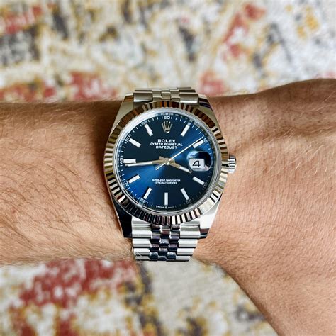 rolex datejust 41 deep blue|rolex datejust 41 blue price.